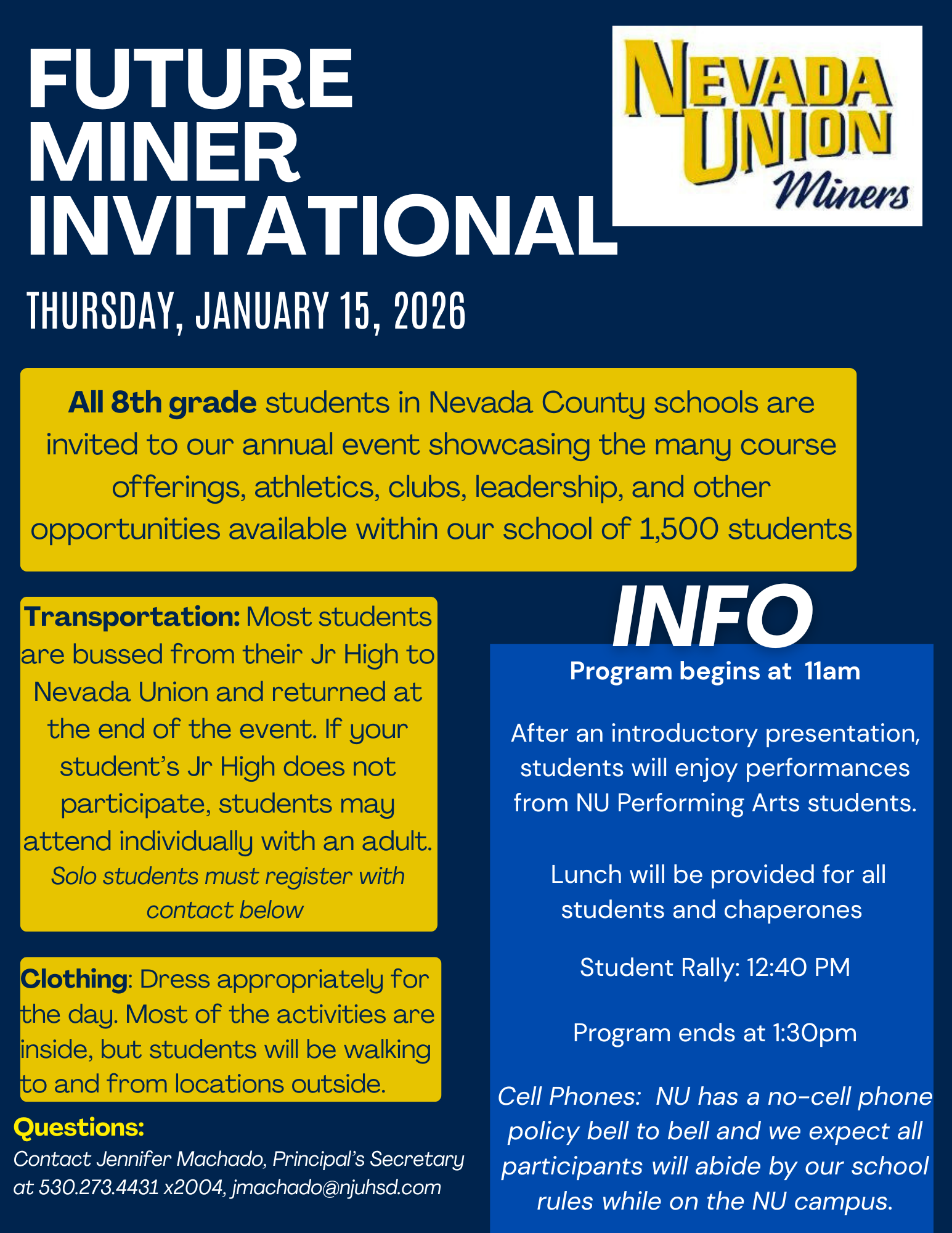 Future Miner Invitational Event Details Jan 18 2024