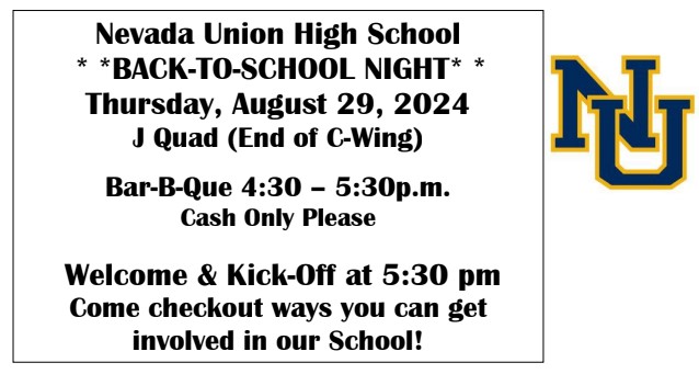 Back to School Night Information